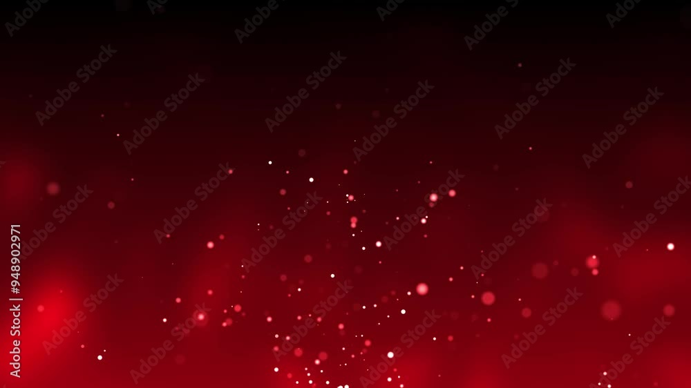 Dark red abstract background with particles and points of light creating a beautiful bokeh.  Seamless loop 4k video.
