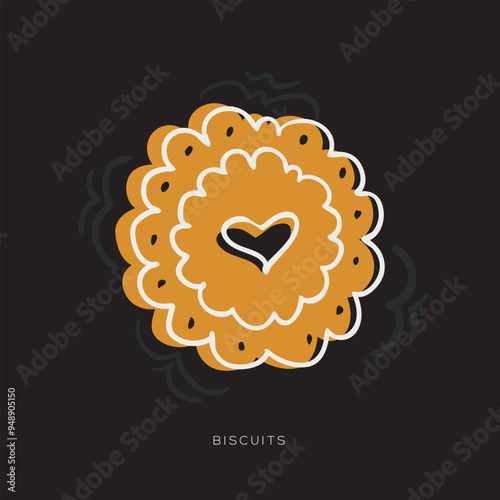 Biscuits, freehand-style drawing in Doodle style.