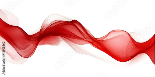 Abstract red Wave Against White Background