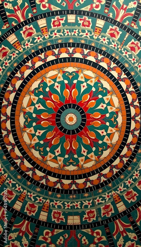 A colorful mosaic pattern A colorful mosaic pattern