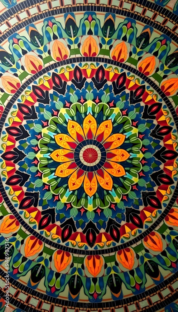 A colorful mosaic pattern A colorful mosaic pattern