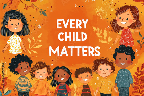 Every Child Matters. National Day of Truth and Reconciliation. Orange T-shirt Day. photo