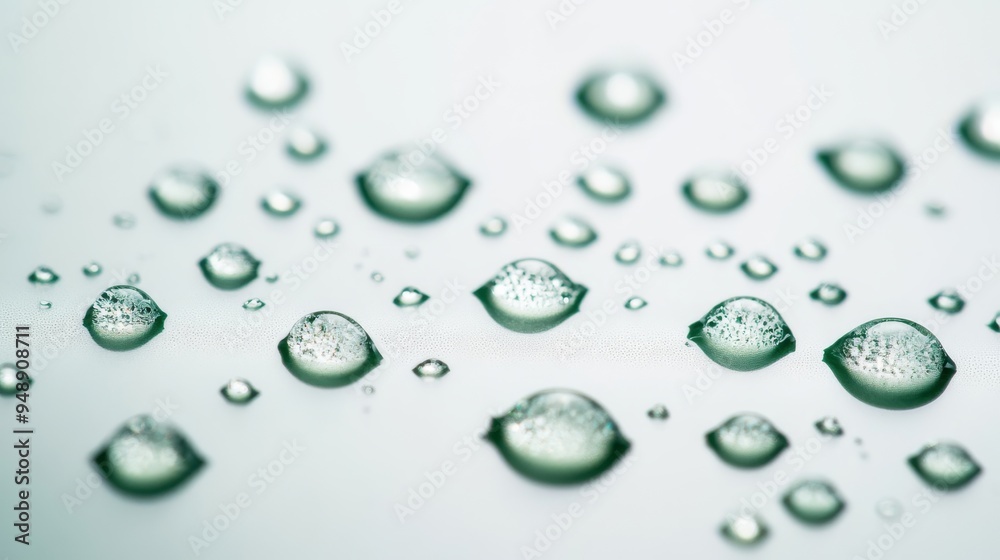 Water Droplets on White Surface. Water Droplets on White Surface.