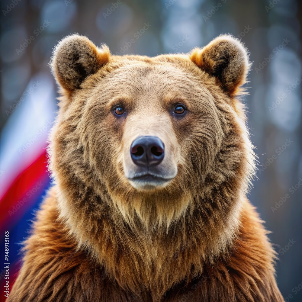 Russian bear portrait showcasing standard size in natural habitat. Generative AI Russian bear portrait showcasing standard size in natural habitat. Generative AI