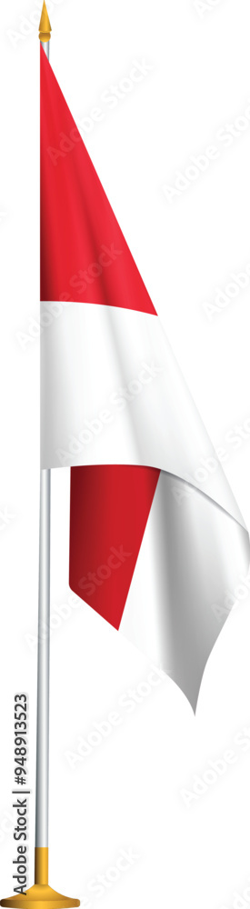 Naklejka premium Indonesia table flag.Indonesian flag on transparent background