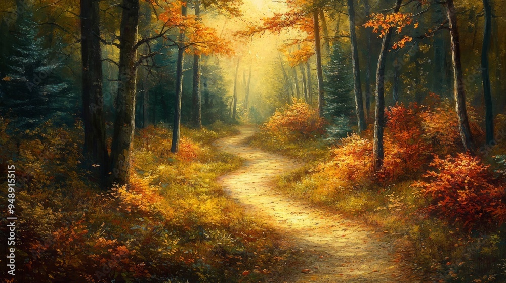 Obraz premium Autumn Forest Path.