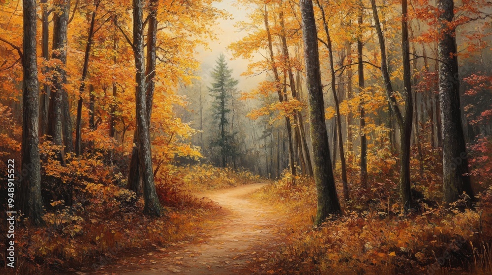 Autumn Forest Path. Autumn Forest Path.