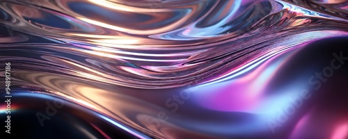 Abstract swirls of colorful light reflecting on a smooth surface create a mesmerizing visual effect in a digital setting