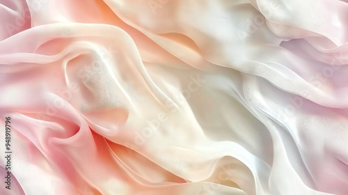  A close-up view of soft pink and white fabric with delicate folds