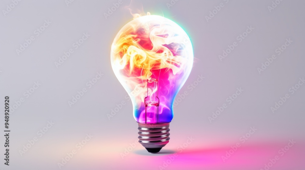Old classic lamp with bright rainbow colors inside. Neural network ai generated art Old classic lamp with bright rainbow colors inside. Neural network ai generated art