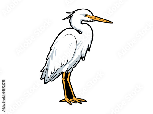 White heron standing tall and regal
