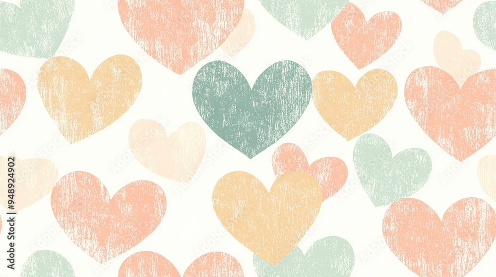 Fototapeta premium Hearts shaped like hearts on a white background with a grunge effect