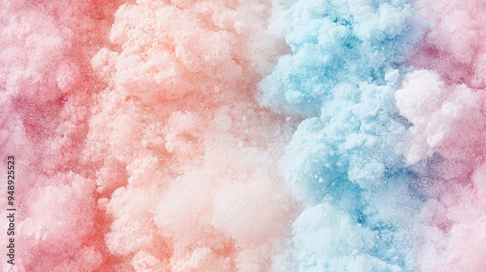 Fototapeta premium A rainbow of colors fills the sky as a cloud of smoke drifts by