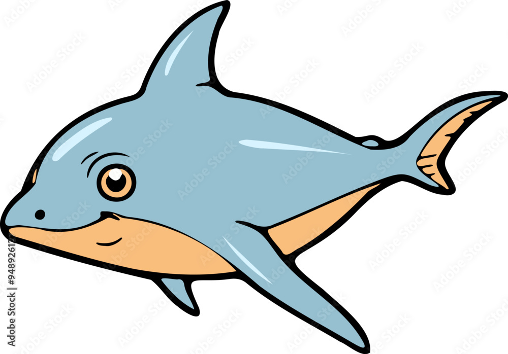 Colorful shark cartoon with friendly smile Colorful shark cartoon with friendly smile