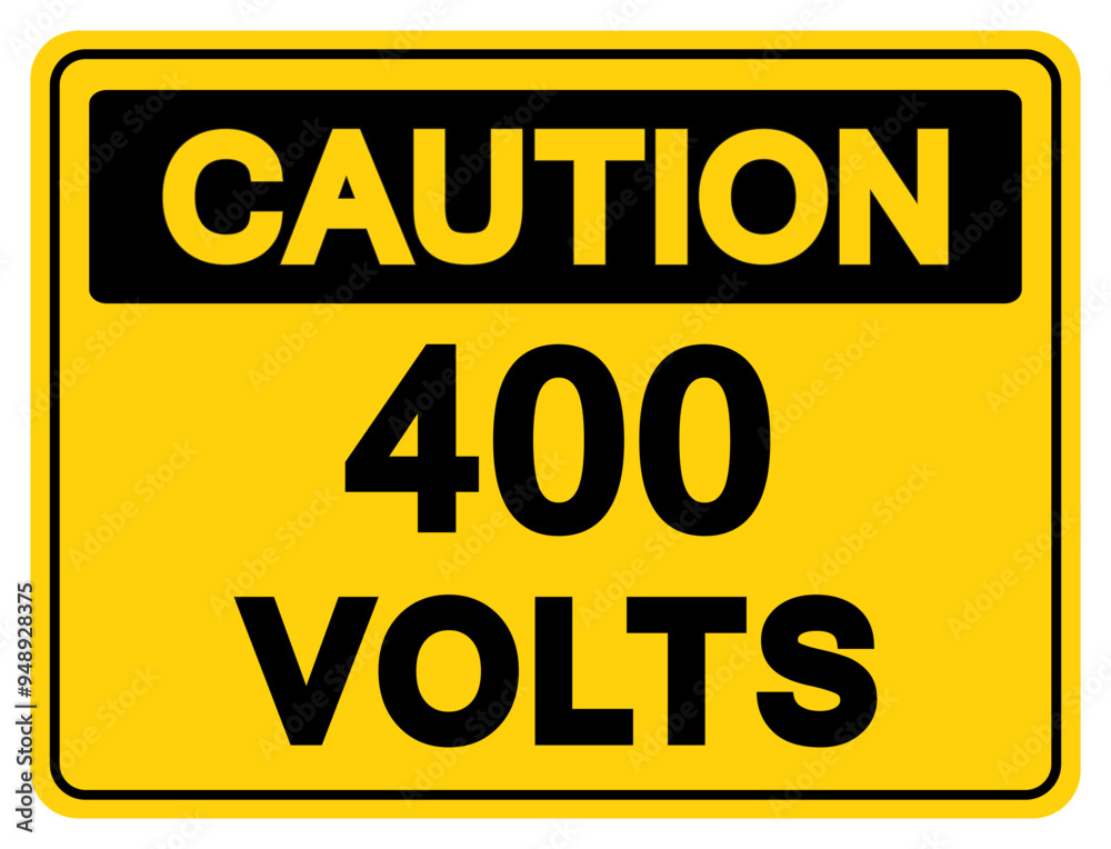 Fototapeta premium Caution 400 Volts Tag Symbol Sign,Vector Illustration, Isolate On White Background Label. EPS10