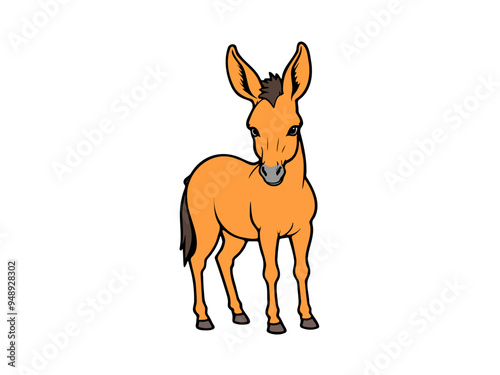 Cartoon donkey standing