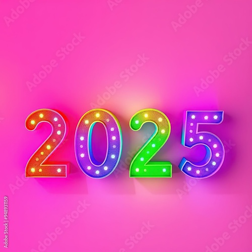 2025 on pink background