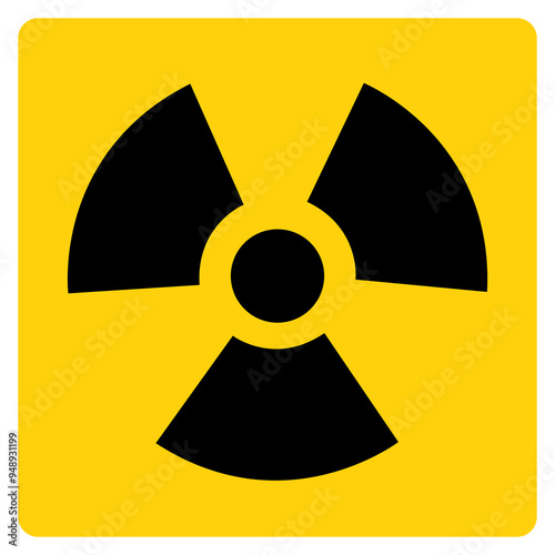 Radiation Area Symbol Sign, Vector Illustration, Isolated On White Background Label .EPS10