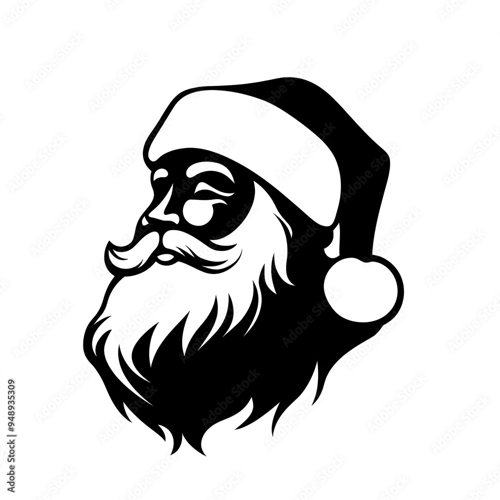 Traditional Santa Claus Silhouette with Hat Traditional Santa Claus Silhouette with Hat