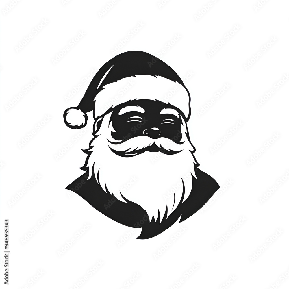 Obraz premium Santa Claus Silhouette with Merry Expression