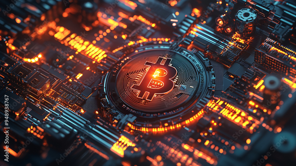 A 3D digital vault with a glowing lock, surrounded by digital currency symbols, symbolizing the security of modern digital assets and wealth management 