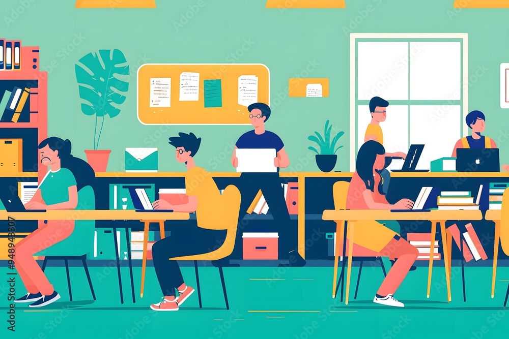 People Working in the Office Illustration People Working in the Office Illustration