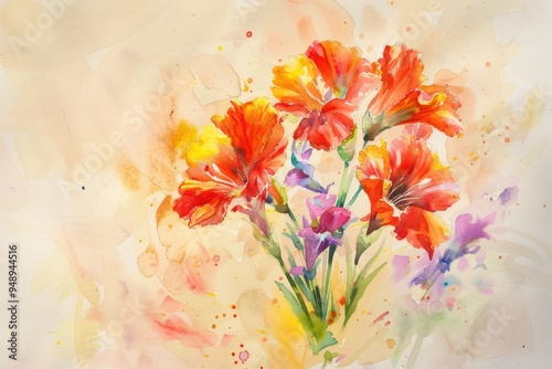 Watercolor Flower Bouquet