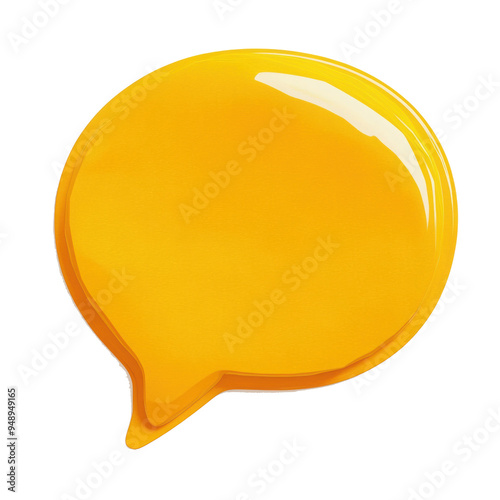 PNG Yellow speech bubble, communication paper element, transparent background
