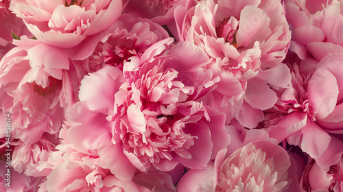 Close-up image of pink peony flowers