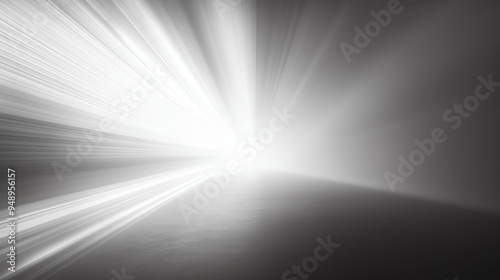 Ethereal light beams converging on a blank canvas, visualizing the core tenets of creativity overpowering old presumptions, Light of creativity, Canvas of innovation photo