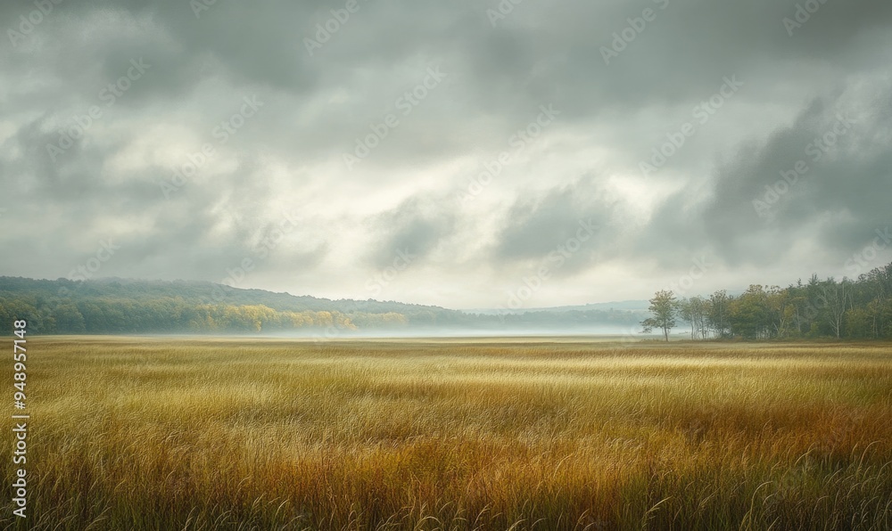 Thick clouds gathering over a wide open field Thick clouds gathering over a wide open field