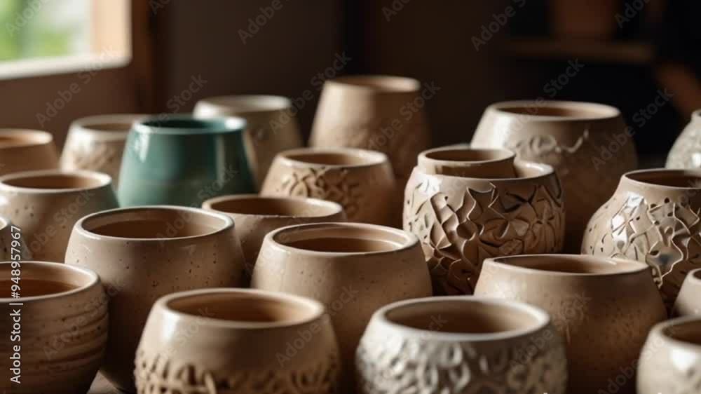 pots on a market stall pots on a market stall