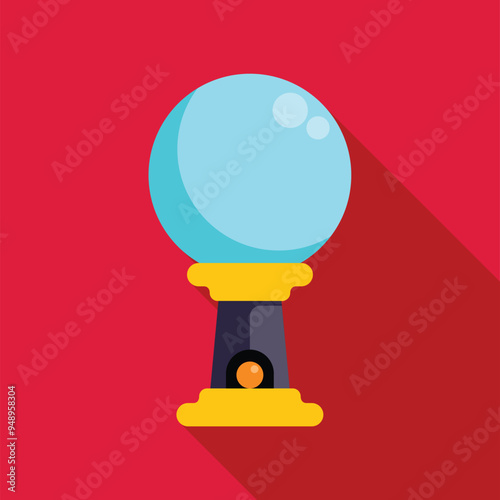Glass sphere with magical aura standing on a pedestal, predicting the future