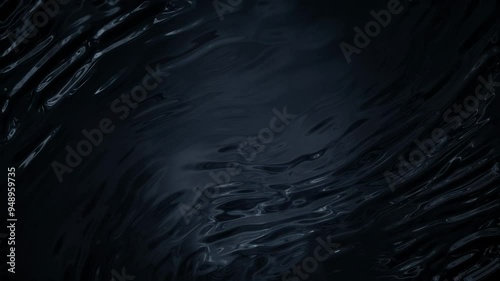 Black Water Flowing Texture Animation. 4k animation of an abstract black water. Flowing texture background with oil liquid patterns streaming.