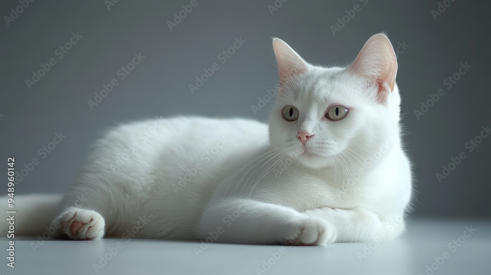 cat on a white cat on a white