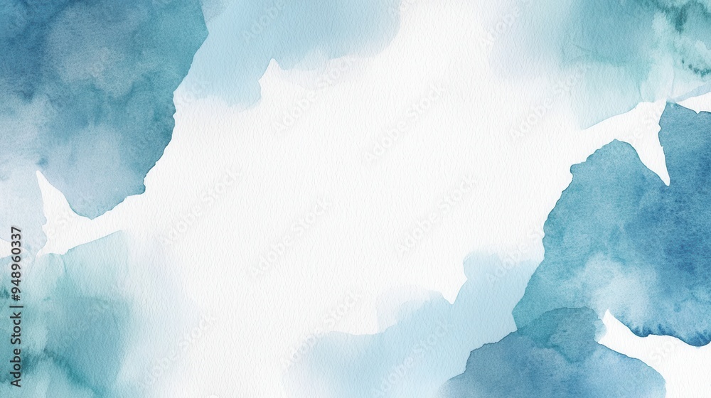 Obraz premium Elegant blue watercolor background with abstract patterns and a textured look, ideal for design projects and artistic creations.