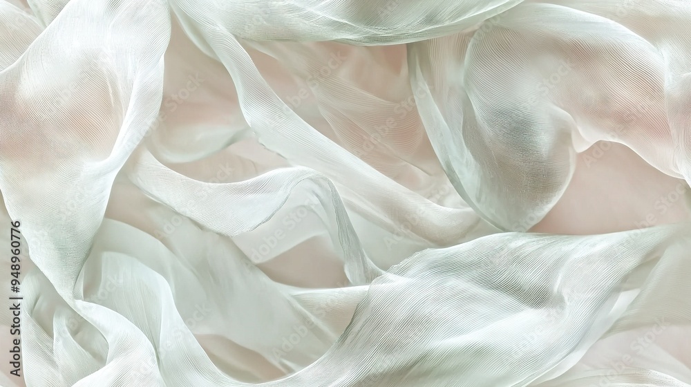 Obraz premium White fabric dominates close-up image with blurry background