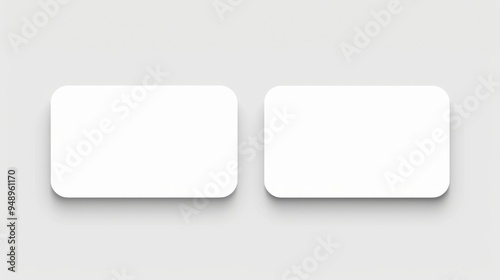 Free Download Plastic or Paper White Business Card Isolated on Transparent Background, Vector Blank Sticker with Rounded Corners - GFXLoad