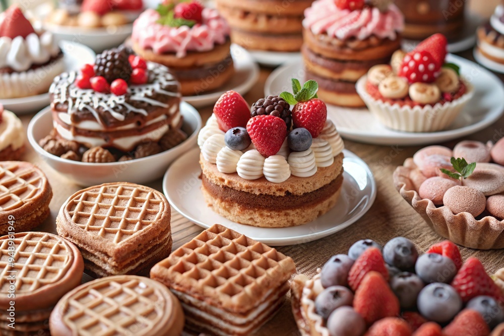 Confectionery products. Delicious cakes