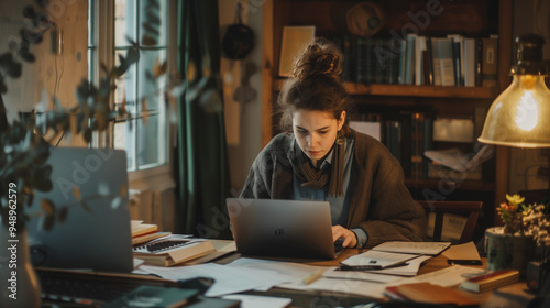 An accountant working