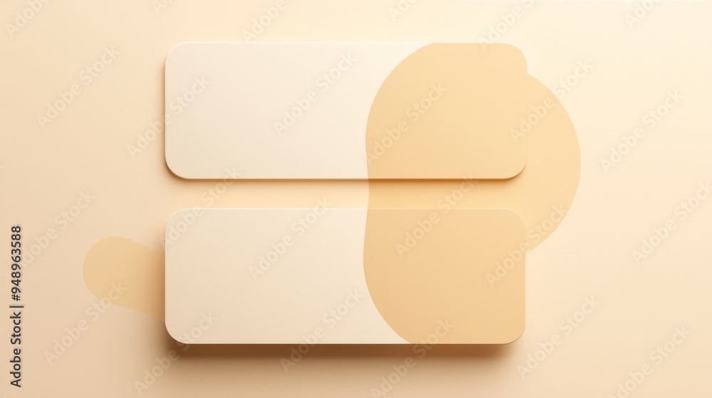 Rounded Business Card Mockup on beige background with Empty Space on the Side Rounded Business Card Mockup on beige background with Empty Space on the Side