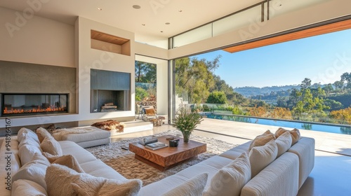 Modern Southern California Home: Light and Bright Living Space with Comfortable Family Room and Large Windows