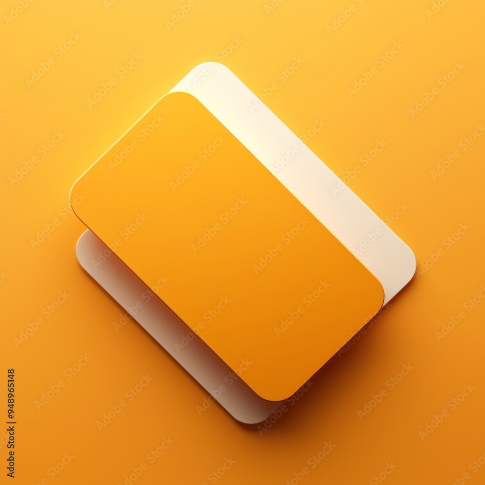 Rounded Business Card Mockup on Orange Background with Empty Space on the Side Rounded Business Card Mockup on Orange Background with Empty Space on the Side