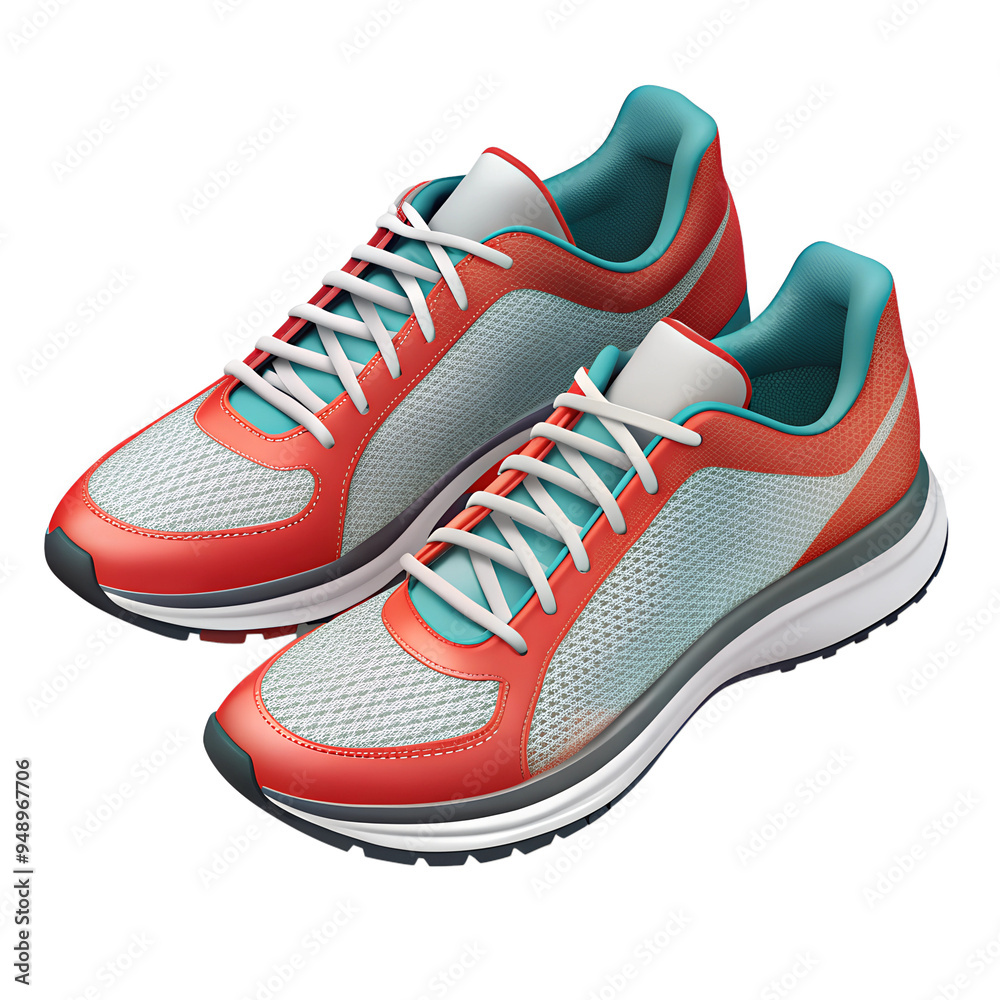 Running shoes, isometric, isolated on a transparent background Running shoes, isometric, isolated on a transparent background