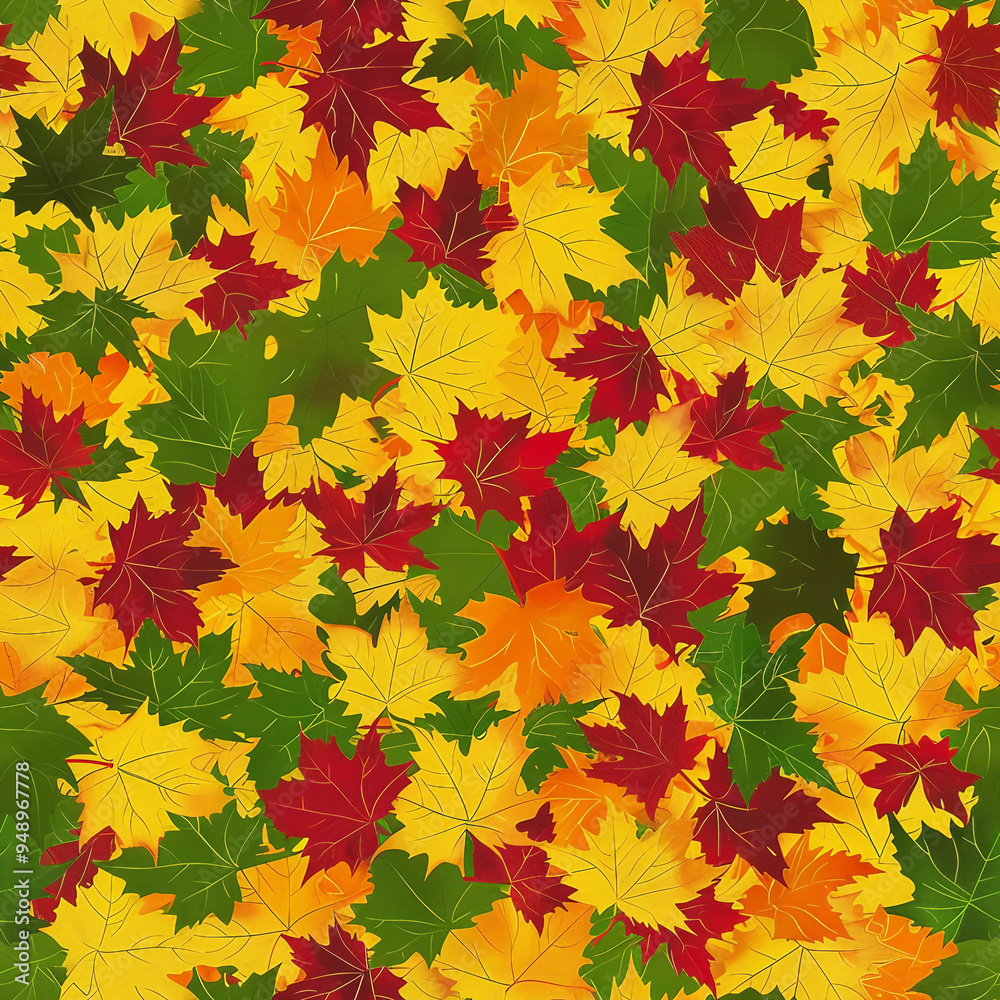 Vibrant autumn floral wallpaper showcasing thousands of maple leaves arranged in a dynamic pop art inspired vector illustration with exceptional high resolution 8k quality perfect for modern interior Vibrant autumn floral wallpaper showcasing thousands of maple leaves arranged in a dynamic pop art inspired vector illustration with exceptional high resolution 8k quality perfect for modern interior
