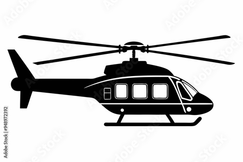 helicopter  icon vector black silhouette