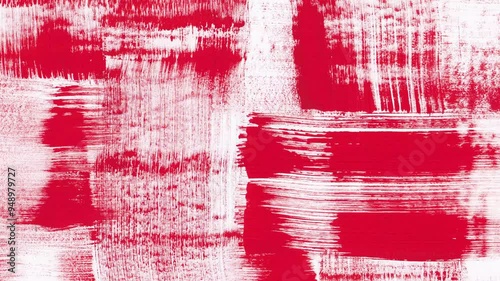 Red paint brush strokes abstract background stop motion. Artistic grunge design backdrop.