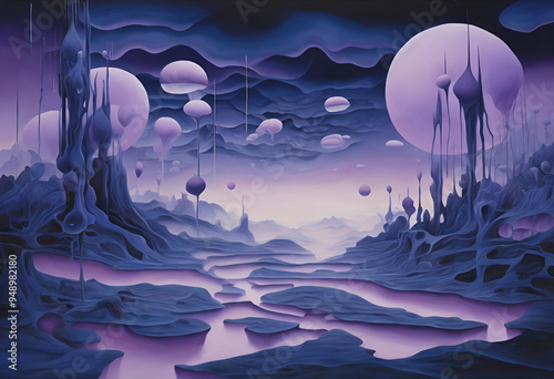 fantasy landscape with moon