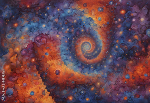spiral colorful galaxy background