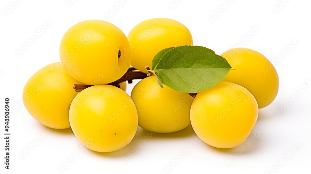 Fresh and ripe indian Jujube fruits on white isolated background. Neural network ai generated art Fresh and ripe indian Jujube fruits on white isolated background. Neural network ai generated art
